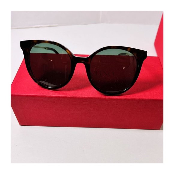 Valentino Womens Havana Brown Retro Cat Eye Gradient Sunglasses with Case NWT - Picture 4 of 16